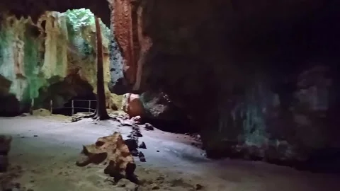 Shimoni Slave Cave Main Hall Panning Shot Kwale Kenya East Africa Stock Footage 283860479