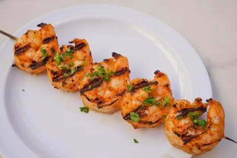 Shimp skewer Stock Photos