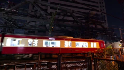 Shinagawa Continuous Grade Separation Project, Night View May 2026 스톡 동영상 336648647