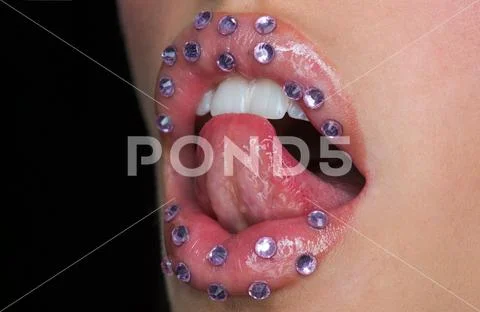 Shine a bright smile. Dental care. Sexy lips of sexi woman. Sexy smile. Silicone Stock Photos