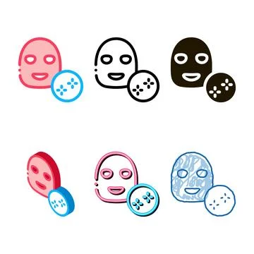 Shine clean face mask icon outline variants Stock Illustration