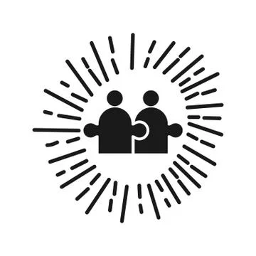 Shine Commitment Teamwork Together Black Logo Stock Illustration