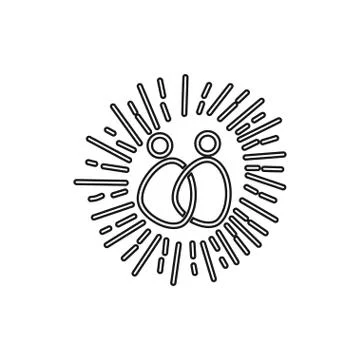 Shine Commitment Teamwork Together Outline Logo Stock Illustration