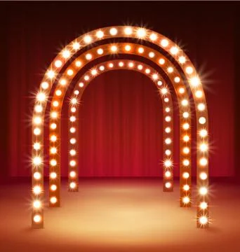 Shine Corridor. Light Passage for Your Performance. Stock Illustration