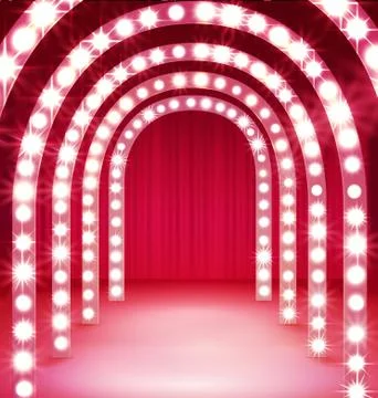 Shine Corridor. Light Passage for Your Performance. Stock Illustration