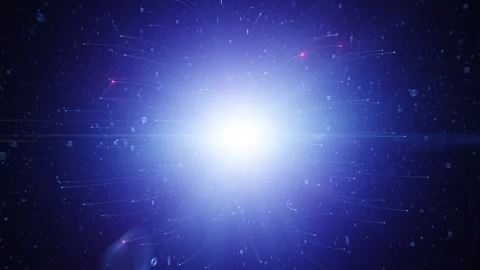 Shine cyberspace lights with lines loop network animation Stock Footage 345326673