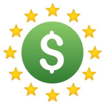 Shine Dollar Coin Gradient Vector Icon 스톡 일러스트