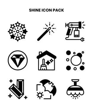 Shine DuoTone Design Icons Pack Stock Illustration