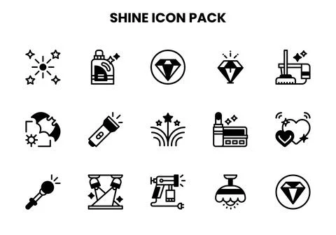Shine DuoTone Icons Pack Stock Illustration