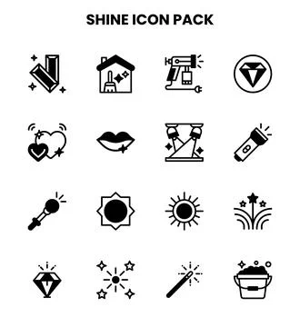 Shine DuoTone Icons Pack Stock Illustration