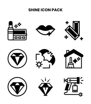 Shine DuoTone Vector Icons Pack Stock Illustration