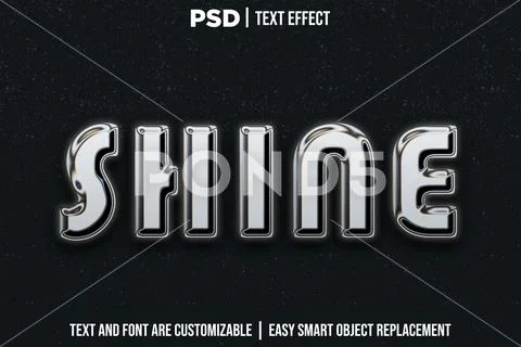 Shine editable text effect PSD photoshop format PSD Template