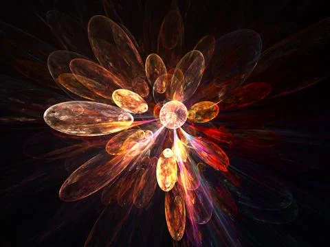 Shine Flower Babble Explosion Background   - Fractal Art Stock Illustration