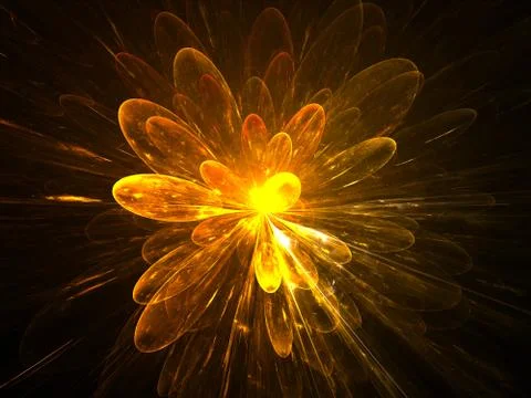 Shine Flower Babble Explosion Background   - Fractal Art Stock Illustration