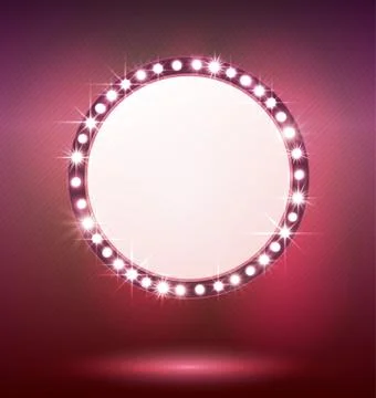 Shine Frame With Bulb Lamp And Stars For Your Design Stock Illustration