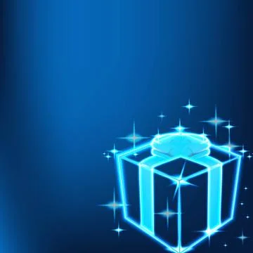 Shine gift box technology background Stock Illustration