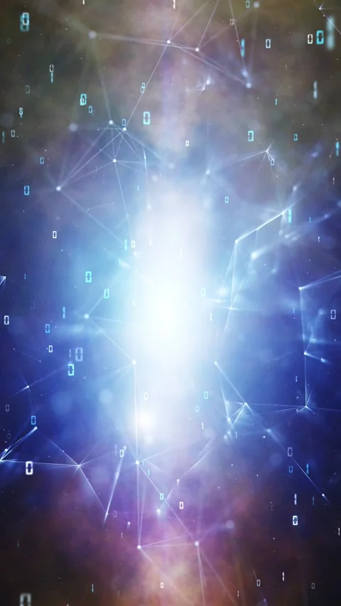 Shine glowing digital technology network with binary numbers Stock Footage 341605023