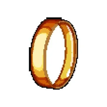 Shine golden ring pixel art vector illustration Illustrazione stock