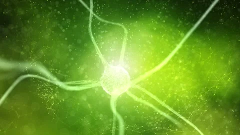 Shine green 3d neuron cell animation background Stock Footage 340237340