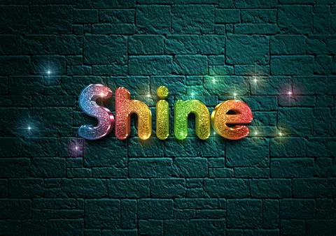 Shine header text, glitter, sparkle, rainbow Stock Photos