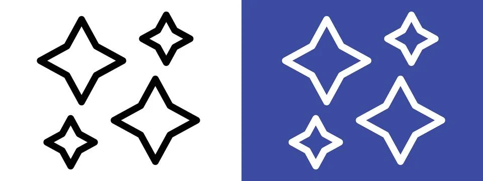 Shine icon set. Vector graphics of shining light and brightness symbols. Id.. Stock Illustration