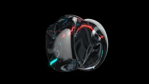 Shine knot abstract glass object on black bg able to loop endless Stock Footage 322601657