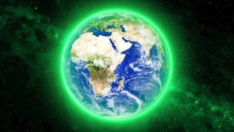 Shine light and glow small stars with Earth to realistic style from cosmos. Ilustração Stock