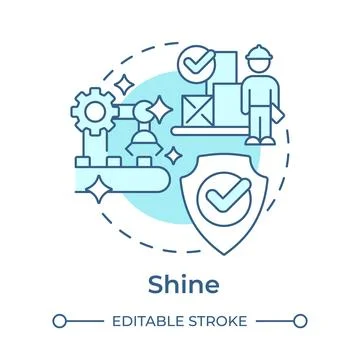 Shine light blue concept icon Stock Illustration
