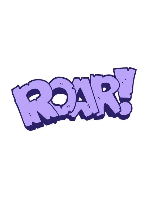 Shine light effect animation of cartoon doodle roar sign Stock Footage 324063316