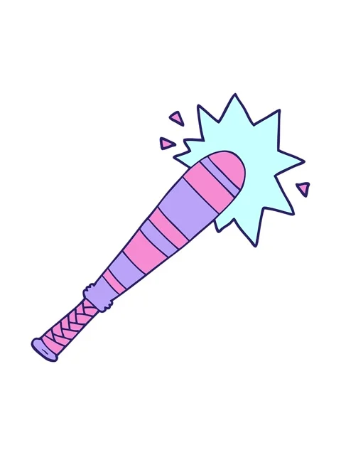 Shine light effect animation of cartoon baseball bat hitting Stock Footage 324071936