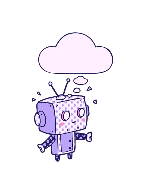 Shine light effect animation of cartoon robot with thought bubble in comic .. Stock Footage 324084168