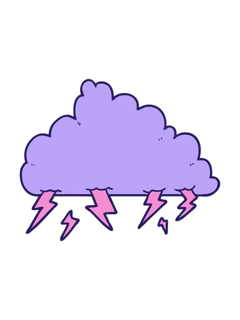 Shine light effect animation of a cartoon of a thunder cloud Stock Footage 324121863