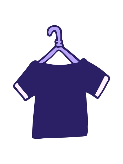 Shine light effect animation of cartoon doodle t shirt on hanger Stock Footage 324132077