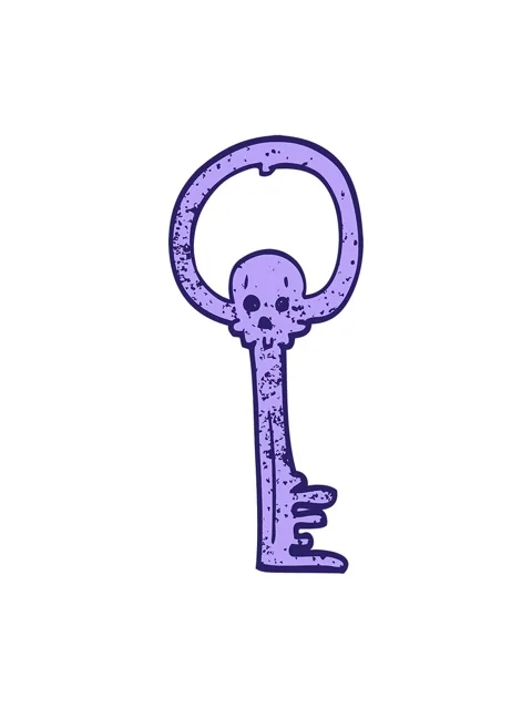 Shine light effect animation of cartoon doodle spooky skull key Stock Footage 324194608