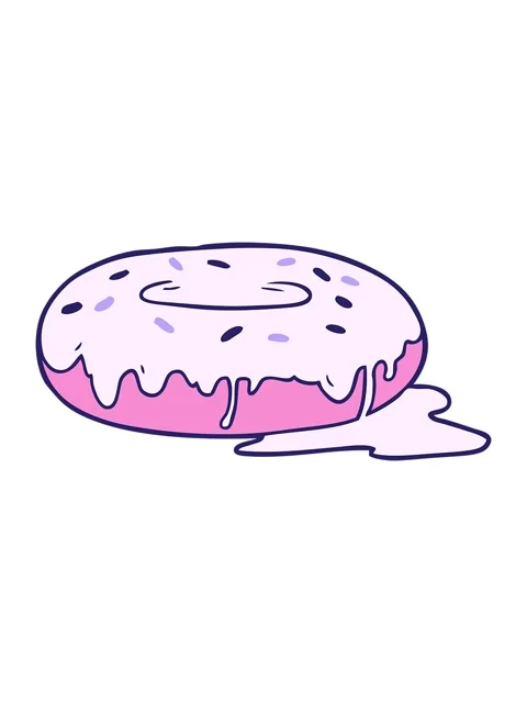 Shine light effect animation of a cartoon donut design Stock Footage 324197484