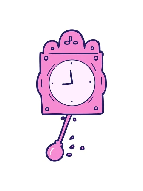 Shine light effect animation of cartoon ticking clock with pendulum Stock Footage 324229097