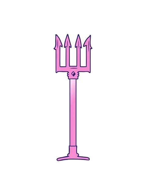 Shine light effect animation of cartoon trident Stock Footage 324235062