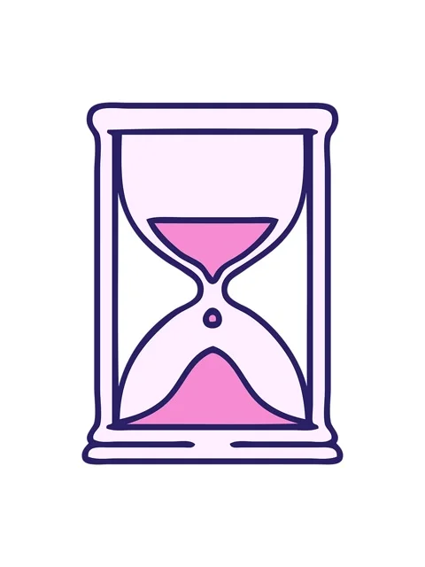 Shine light effect animation of cartoon of an hourglass running sand Stock Footage 324242875