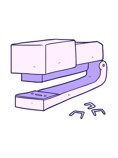 Shine light effect animation of cartoon office stapler Video stock 324260694