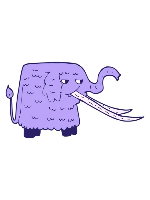Shine light effect animation of cartoon woolly mammoth Stock Footage 324273088