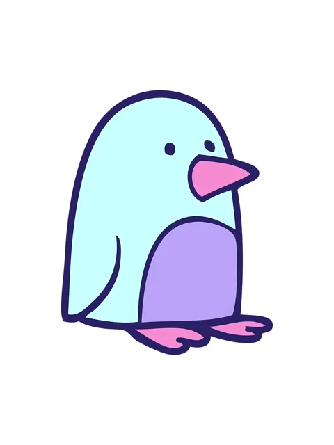 Shine light effect animation of cartoon doodle small penguin Stock Footage 324277922