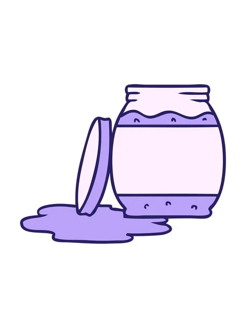 Shine light effect animation of cartoon doodle of a strawberry jam Stock Footage 324326842