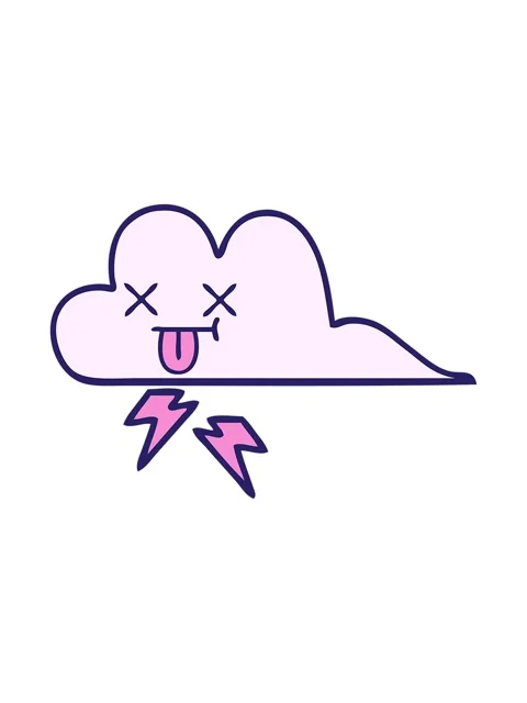 Shine light effect animation of cartoon of a thunder cloud Stock Footage 324339033