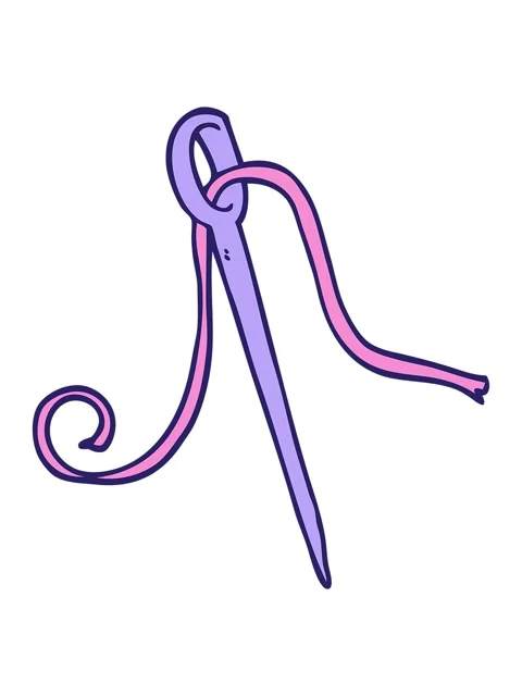 Shine light effect animation of cartoon doodle needle and thread Video stock 324362276