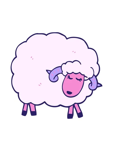 Shine light effect animation of cartoon doodle sheep with horns Stock Footage 324396512
