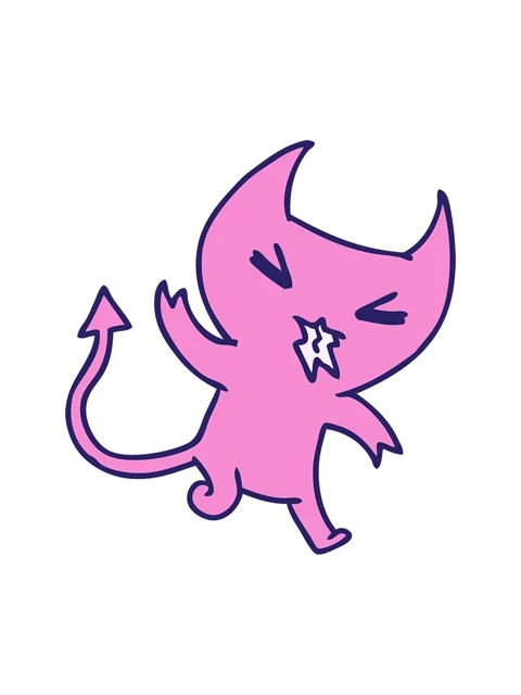 Shine light effect animation of cartoon illustration of a kawaii cute demon Stock Footage 324420402