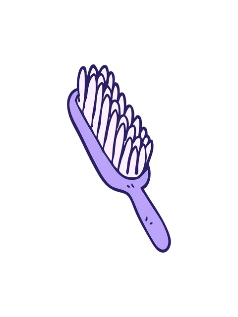 Shine light effect animation of cartoon doodle hair brush Stock Footage 324434091