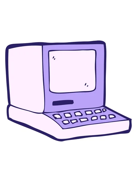 Shine light effect animation of cartoon old computer Stock Footage 324451600