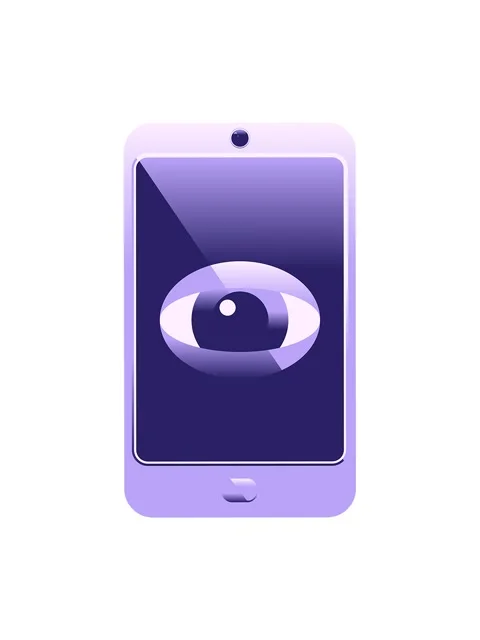 Shine light effect animation of cell phone watching you graphic vector illu.. Stock Footage 324443020