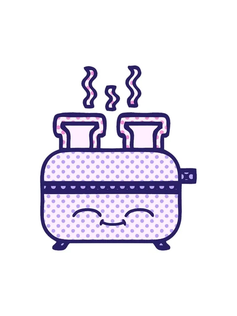 Shine light effect animation of comic book style drawing of a of a toaster Stock Footage 324177617